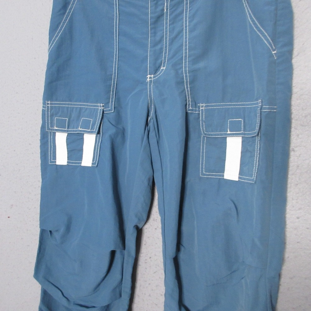 Vintage Mosquito Pants Men Medium Blue Nylon Rave Skate‎ Nylon Y2K 90s  USA Made - Picture 3 of 12